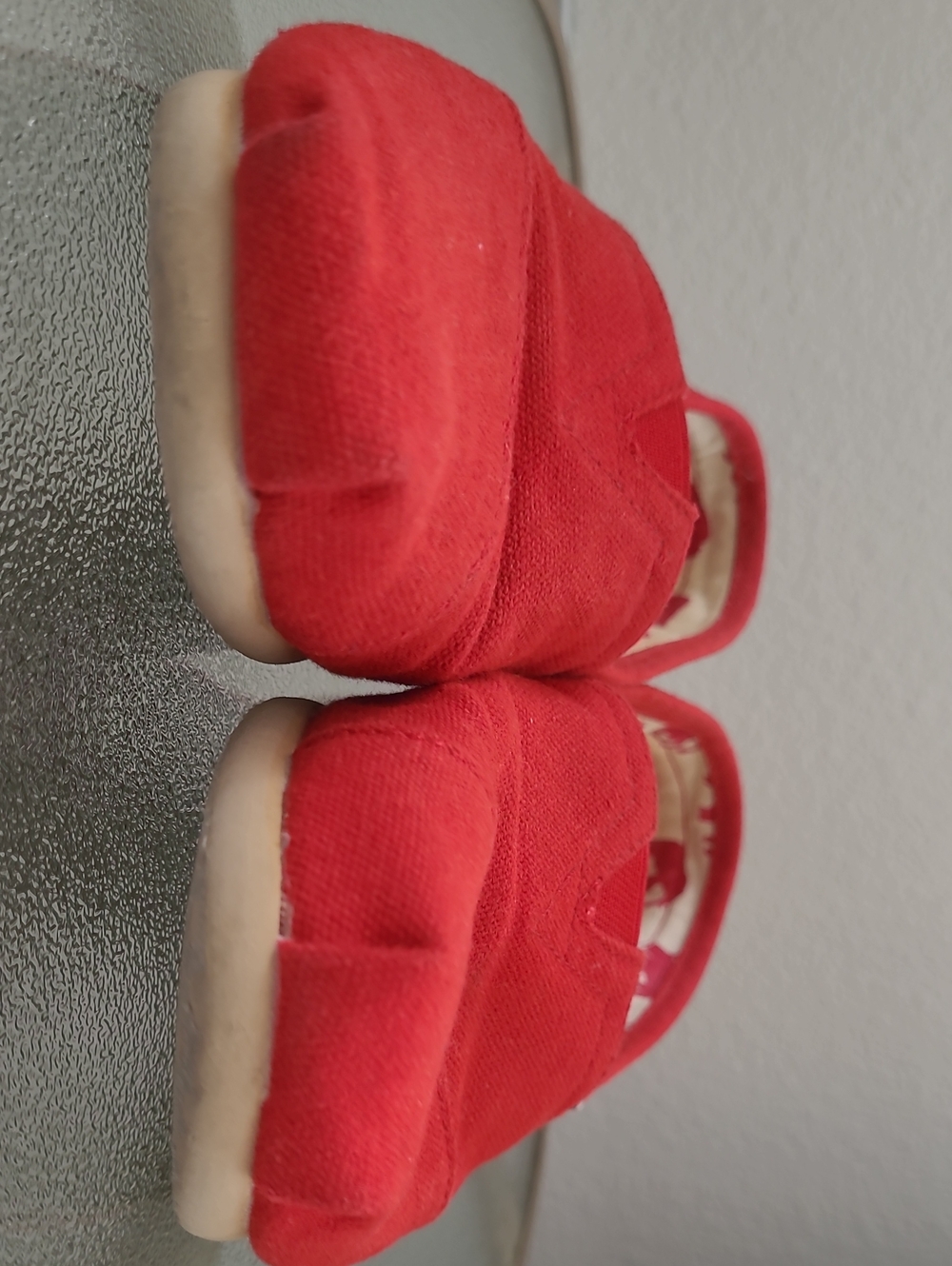 Toms Red Canvas Slip-On Loafers - Picture 12 of 13